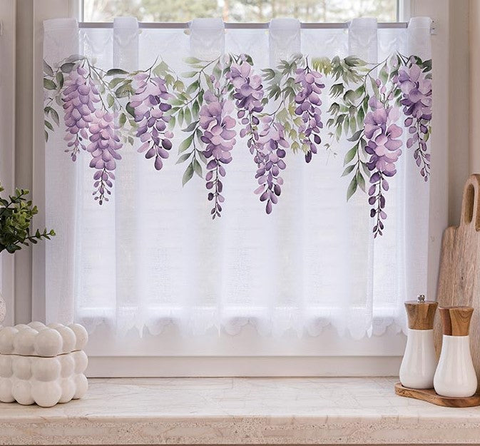 Zazdrostka, krótka firanka na patyk do okna wisteria zazdrostka pieknefirany