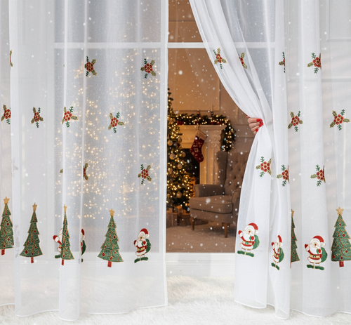 Firanka w mikołaje i choinki